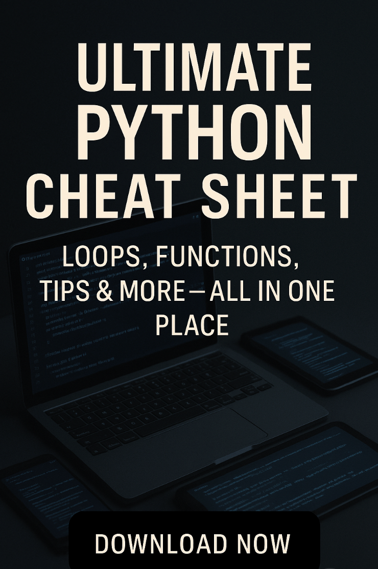 Ultimate Python Cheat Sheet β Beginner to Advanced | INSTANT DOWNLOAD